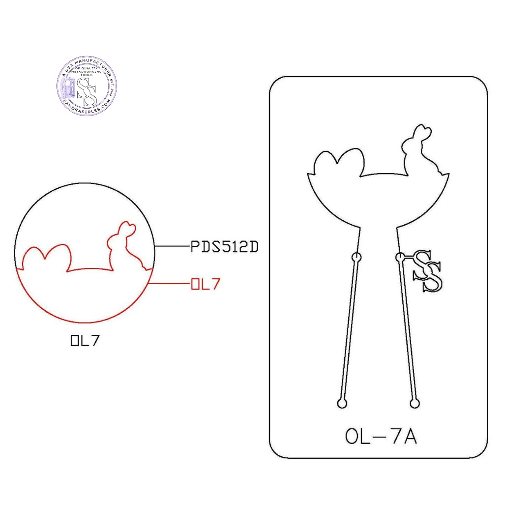 PANCAKE DIE OVERLAY-7 OL-7 EGGS/BUNNY